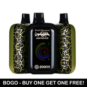 Khalil Maamoon Wapor Pro 20K – BOGO – 20,000-puff high-capacity disposable vape in sleek black & green design.